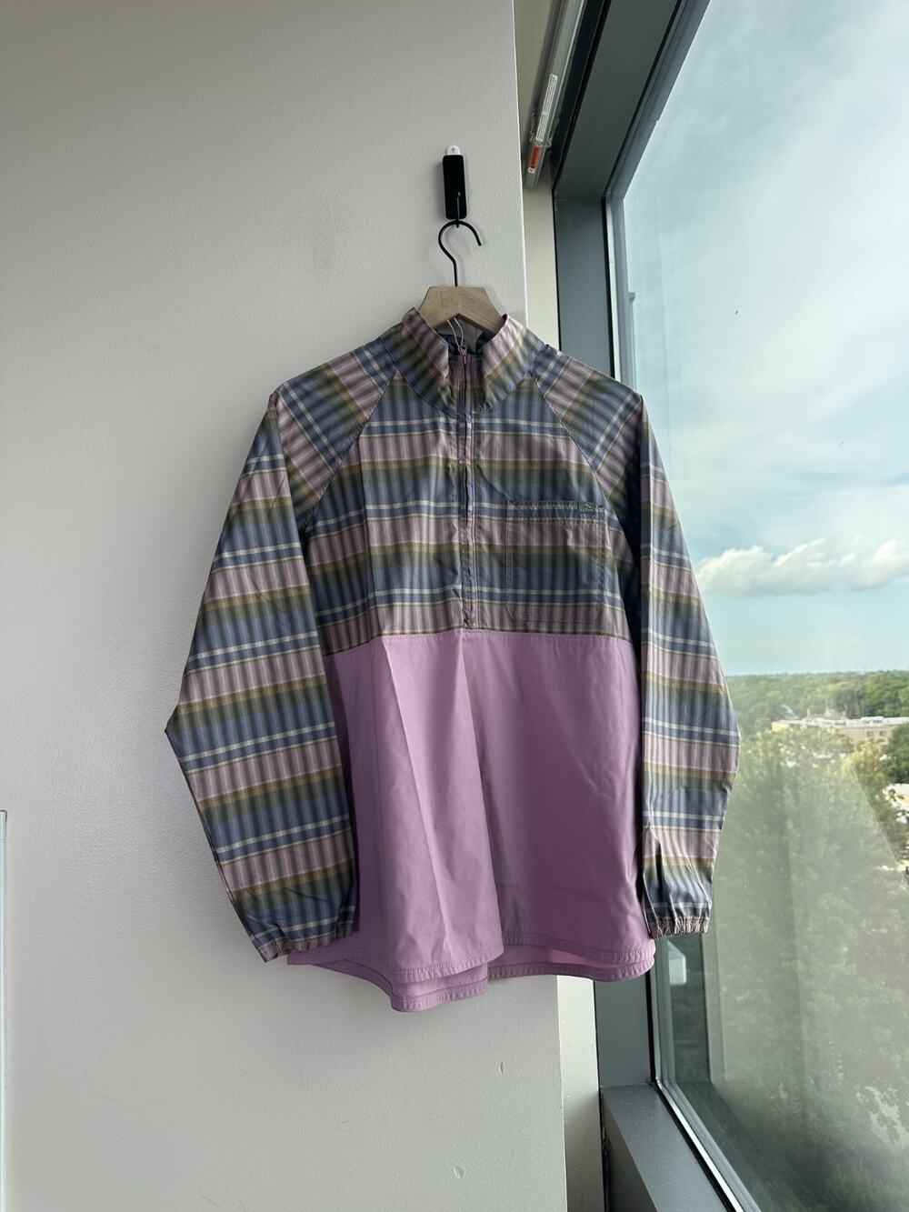 L.L.Bean Everyday SunSmart Woven Plaid Quarter-Zip Pullover Shirt Colorblock XL
